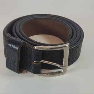 Men's Black Belt with Silver Buckle